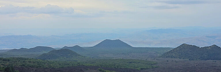 Numerous ancient volcanic cones on the western flank of Mt. Etna, Sicily (Photo: T. Griffiths)