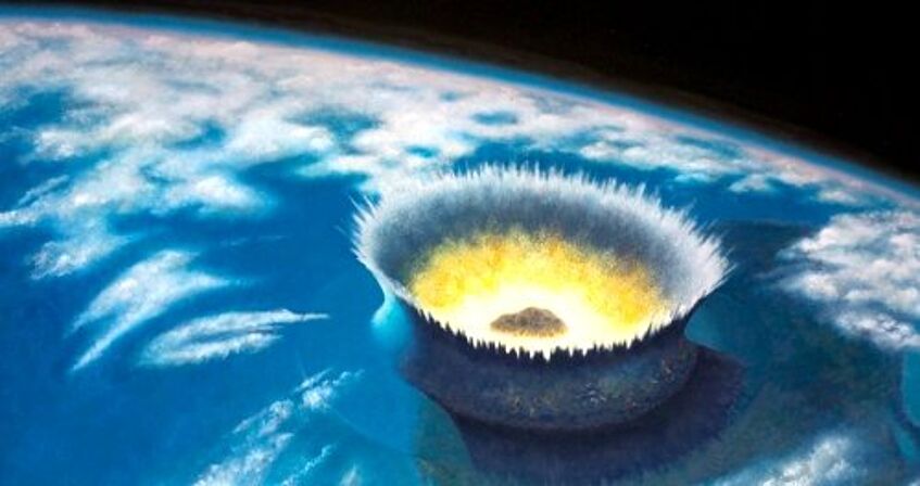 Illustration eines extraterrestrischen Impaktereignisses auf der Erde